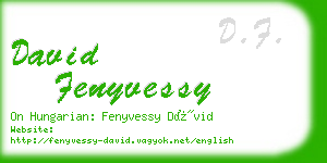 david fenyvessy business card